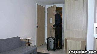 blindfolded blonde milf mysha mynx facefucked hard by aggressive stud