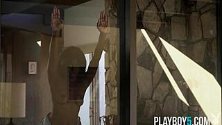 Victoria Antoinette black teen strips chocolate body in elegant tease