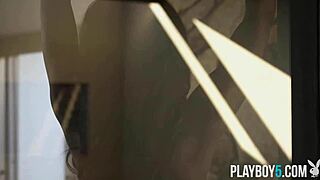 Victoria Antoinette black teen strips chocolate body in elegant tease