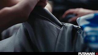 Josephine Jackson deepthroats Clemence Audiard futa shemale cumshot