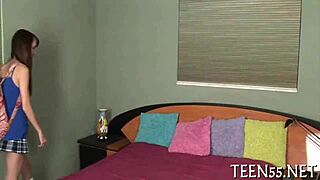 barely legal 18+ cutie gives sloppy blowjob in homemade teen fuck