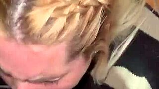 Blonde latina slut begs for cum in mouth and facial load