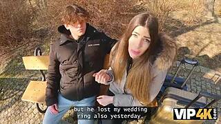 vip4k guy skips restaurant for abandoned spot blowjobs on shaved pussies