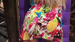 delicious outdoor massage on fuck doll ends in happy toy anal finish