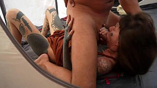 Leo Casanova rams huge cock deep in tent during outdoor camping fuck part 2