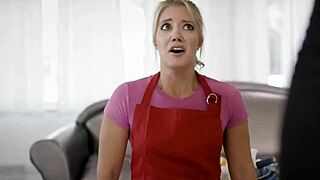 Blonde maid dares double penetration threesome with hardcore anal