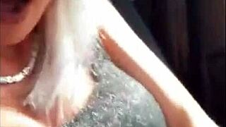 Stunning Blonde Fingers Pussy to Shaking Orgasm in Public Car