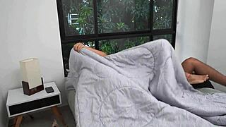 No hotel rooms left... sharing BED with big-tit STEPMOM?