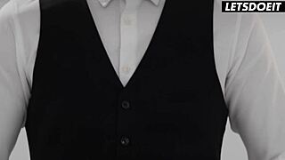 ebony babe craves threesome ride with big cock duo