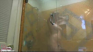 Jelena jensen shakes big natural tits after hot shower 😍💦