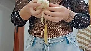 shoving shorts deep in ass during live stream fun