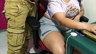 real homemade video neighbor asks to borrow computer casually