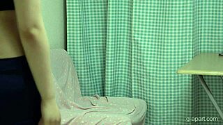 yo, peep this sexy japanese flight attendant fingering her natural tits under the desk