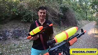 Alexis crystal's huge czech tits bounce in horny outdoor chase