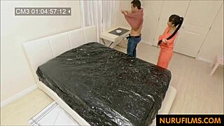 damn, this busty asian milf's nuru massage turns into oiled titty fucking and hidden creampie, right?