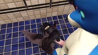 alpha wolf deepthroats slutty gym girl vrchat