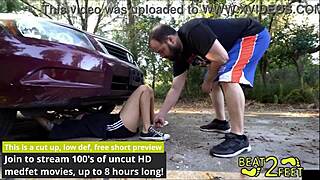 Pervy neighbor spies on Raven Rogue's dirty barefoot Latina feet fetish