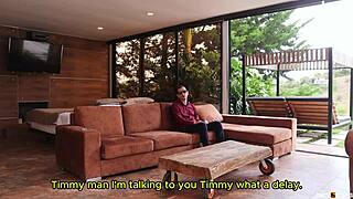 Colombian brunette assfucked with cumshot beside blind man