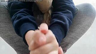 Flashing Big Tits in Public Garden Then Wet Panties Piss