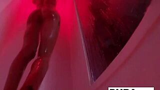 Wanna see Kendra Cole's skinny body glistening under the shower as she masturbates sensually?