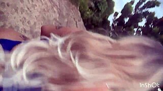 Public beach pounding her big ass pussy on Arpoador rocks pov