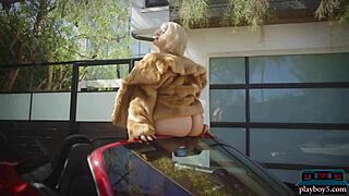 alexis texas bubble butt bbw strips wildly on car!