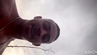 Public beach pounding her big ass pussy on Arpoador rocks pov