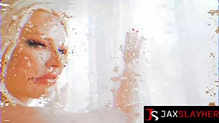 jenna starr gulps black cock then rides it wildly