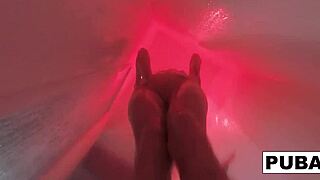 Wanna see Kendra Cole's skinny body glistening under the shower as she masturbates sensually?