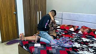 first date hotel fuck with girlfriend's tight small tits