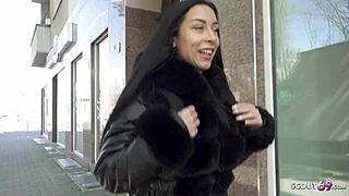 German scout picks up perfect latina teen caramella for outdoor casting pound