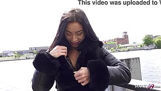 German scout picks up perfect latina teen caramella for outdoor casting pound