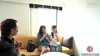 manami dacchu-no's shibuya pickup threesome with old clerks ends in squirting nakadashi flood!