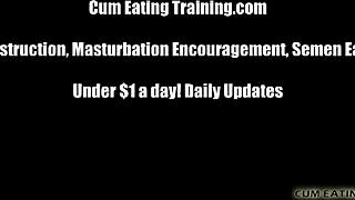 You're such a naughty cum slut, eat it!
