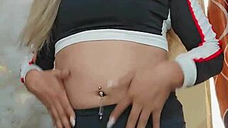 Beautiful transsexual teases with tempting moves and touches