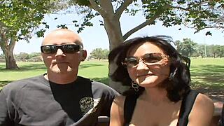 brunette beauty enjoys intense bedroom encounter with facial finish