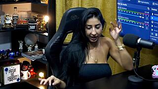 Renatinha Mello Kisses Ruan Hard Making His Cock Rock Solid in Hot Podcast Grip