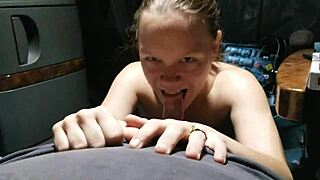 Wife, want my cum mouthful in this truck? Shadebunny swallows it all!