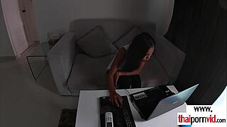 amateur thai teen eagerly tastes delivery boy's throbbing white cock in steamy pov encounter