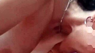 neighbor loves sucking hard cock and milking cum on her tits