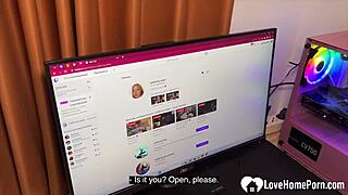 Hot Long Haired Russian Blonde Deepthroats Huge Cock POV Doggystyle