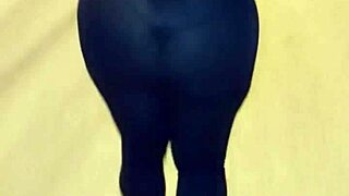 mature street slut in sheer leggings flashes her thong publicly