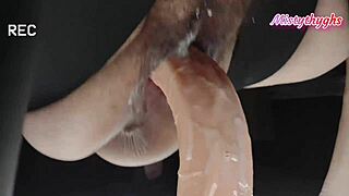 BBW Mistythyghs Creams in Sex Chair Dildo Massage Compilation!