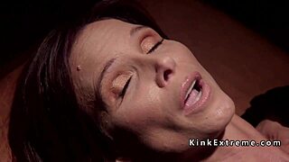 Bound Lesbian Slave Endures Hard Fuck and Anal Fingering