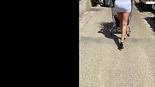 Italian Milf Lilly Rocks Heels in Public Outdoors