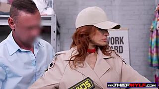 Milf shoplifter caught red-handed roughly fucked BDSM by guard's throbbing cock