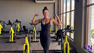 latina fitness babe teases at gym then takes hard creampie pounding