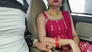 Cute Desi Beauty's Risky Outdoor Car Ride