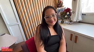 shy brazilian brunette girlfriend turns slutty riding fat cock cowgirl closeup