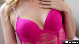 Jill Kassidy's Bald Pussy Licked in Pink Lingerie by Zac Wild